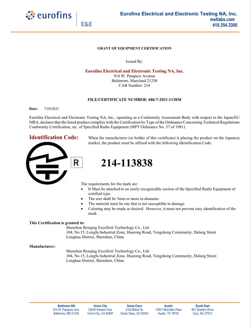 Plotter inteligente TELEC EMC113838 Japón certificado 1