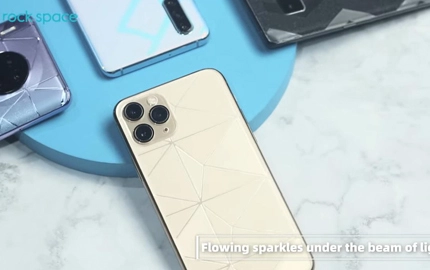 Haga que su teléfono se siente nueva máquina de corte de película espacial Againrock película trasera geométrica translúcida