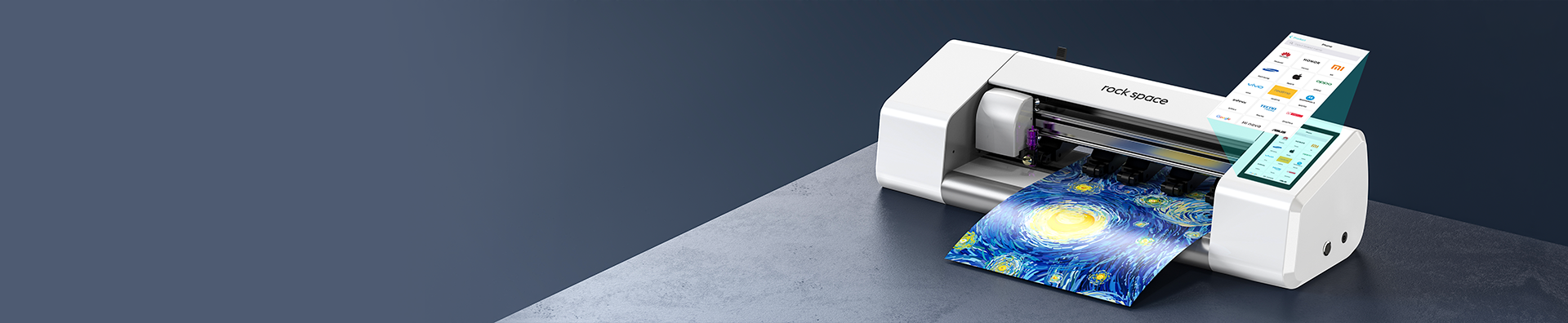 Máquina de corte protector de pantalla de espacio de roca